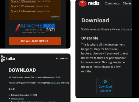 install redis kafka spark