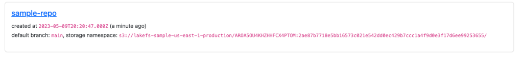 Sample repo created on lakeFS Cloud