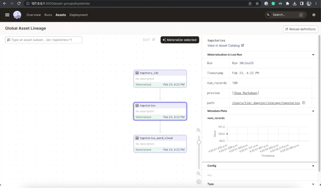 Dagster orchestration tooling