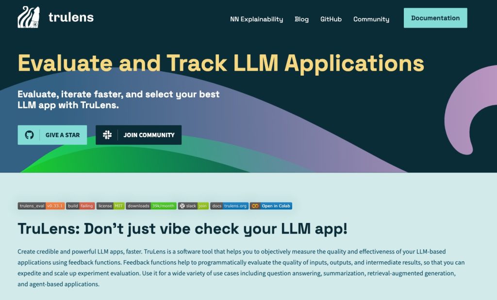 TruLens evaluate and trak llm applications